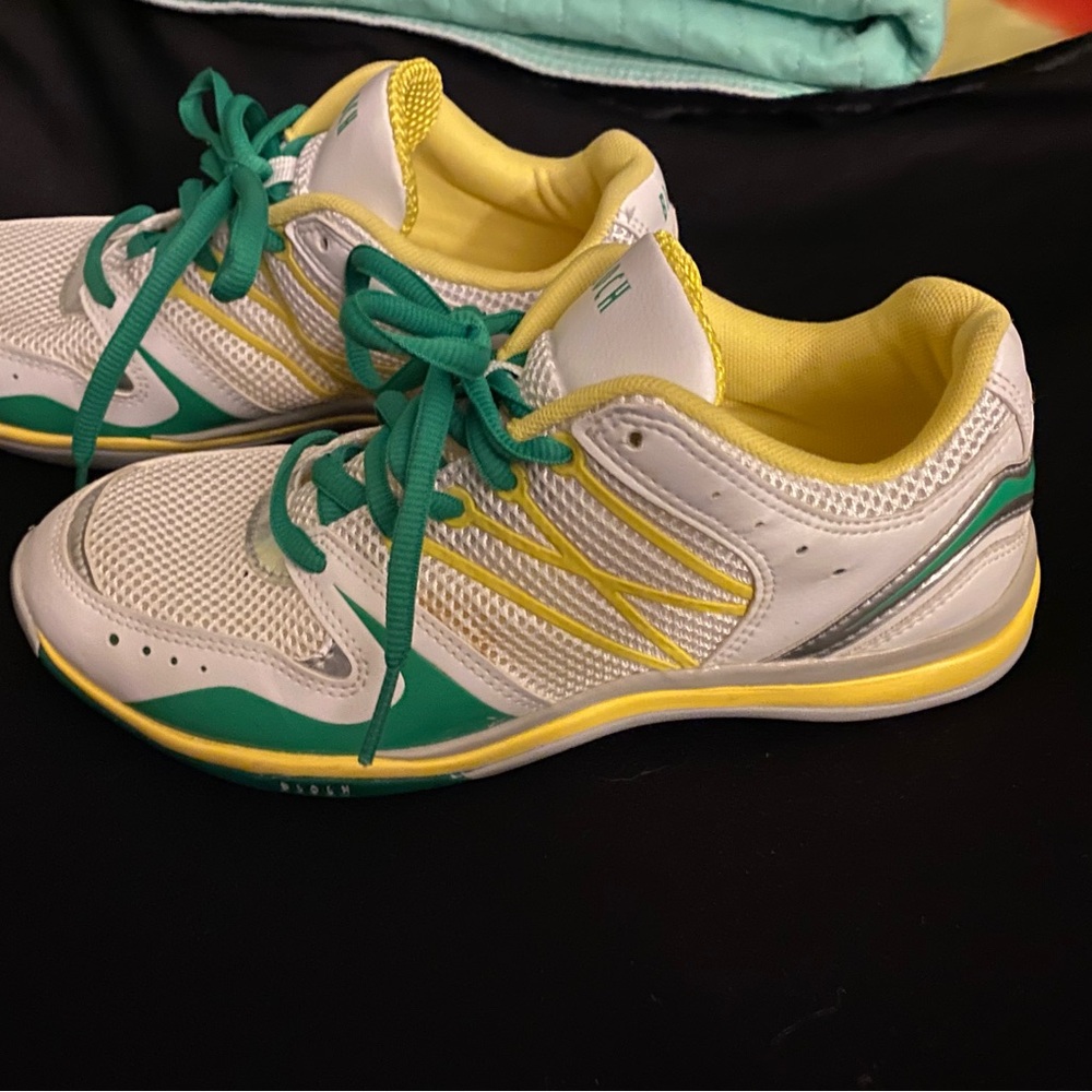Bloch Yellow and Green Mesh Sneakers